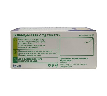 ТИЗАНИДИН TEVA TABL 2 MG X50